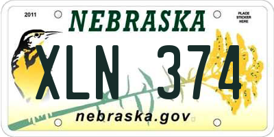 NE license plate XLN374