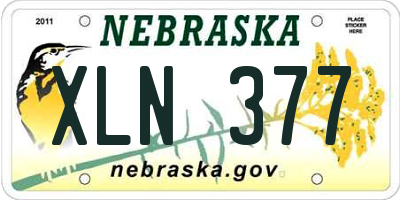 NE license plate XLN377