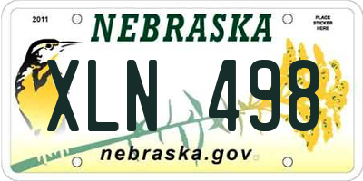 NE license plate XLN498