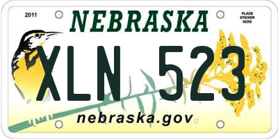 NE license plate XLN523