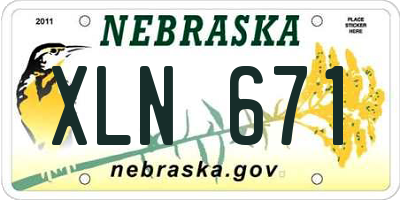 NE license plate XLN671