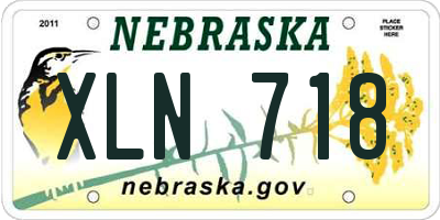 NE license plate XLN718