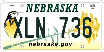 NE license plate XLN736