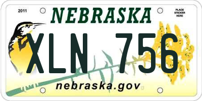 NE license plate XLN756