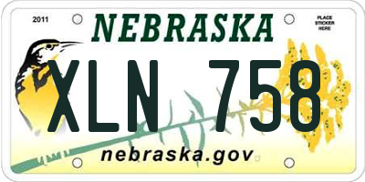 NE license plate XLN758