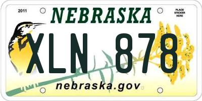 NE license plate XLN878