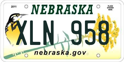 NE license plate XLN958