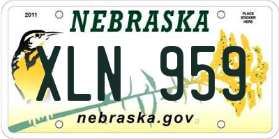 NE license plate XLN959