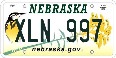 NE license plate XLN997