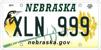 NE license plate XLN999