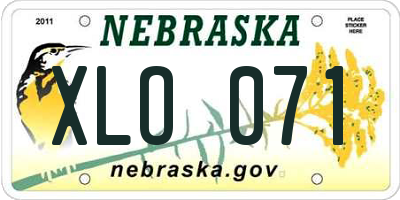 NE license plate XLO071