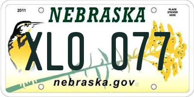 NE license plate XLO077