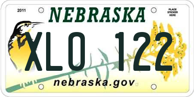 NE license plate XLO122