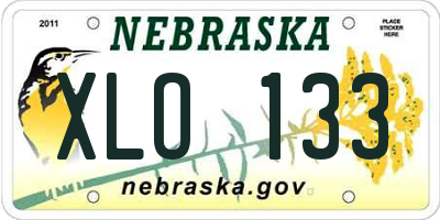 NE license plate XLO133