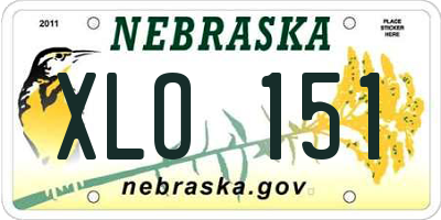 NE license plate XLO151