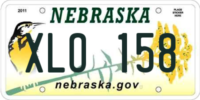 NE license plate XLO158