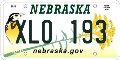 NE license plate XLO193