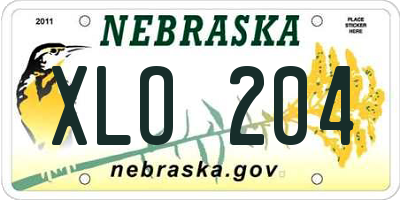 NE license plate XLO204