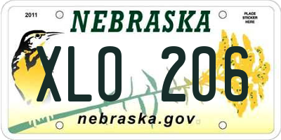NE license plate XLO206