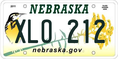 NE license plate XLO212