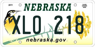 NE license plate XLO218