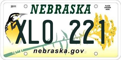NE license plate XLO221