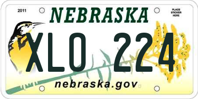 NE license plate XLO224