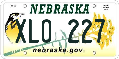 NE license plate XLO227