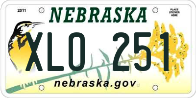 NE license plate XLO251