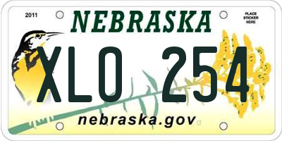 NE license plate XLO254