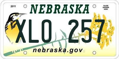 NE license plate XLO257