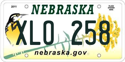 NE license plate XLO258