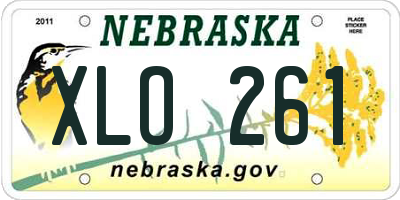 NE license plate XLO261