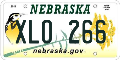 NE license plate XLO266