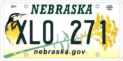 NE license plate XLO271