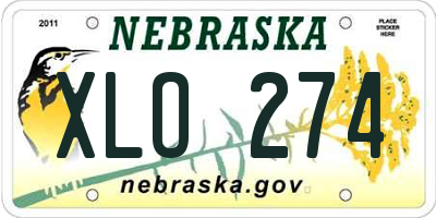 NE license plate XLO274
