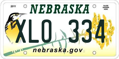 NE license plate XLO334