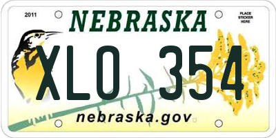 NE license plate XLO354
