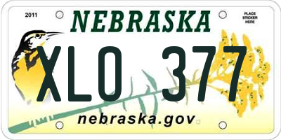 NE license plate XLO377