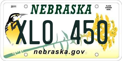NE license plate XLO450