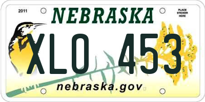 NE license plate XLO453