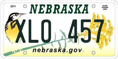 NE license plate XLO457
