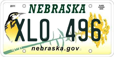 NE license plate XLO496