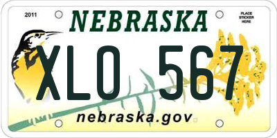 NE license plate XLO567