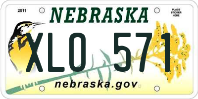NE license plate XLO571