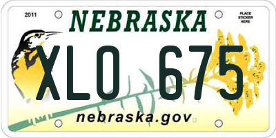 NE license plate XLO675