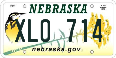 NE license plate XLO714