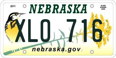 NE license plate XLO716