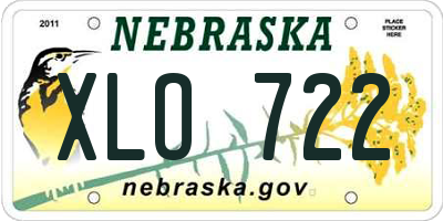 NE license plate XLO722