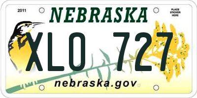 NE license plate XLO727
